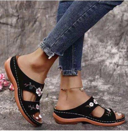 Women’s colorful flower orthopedic sandals
