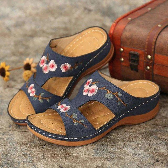 Women’s colorful flower orthopedic sandals