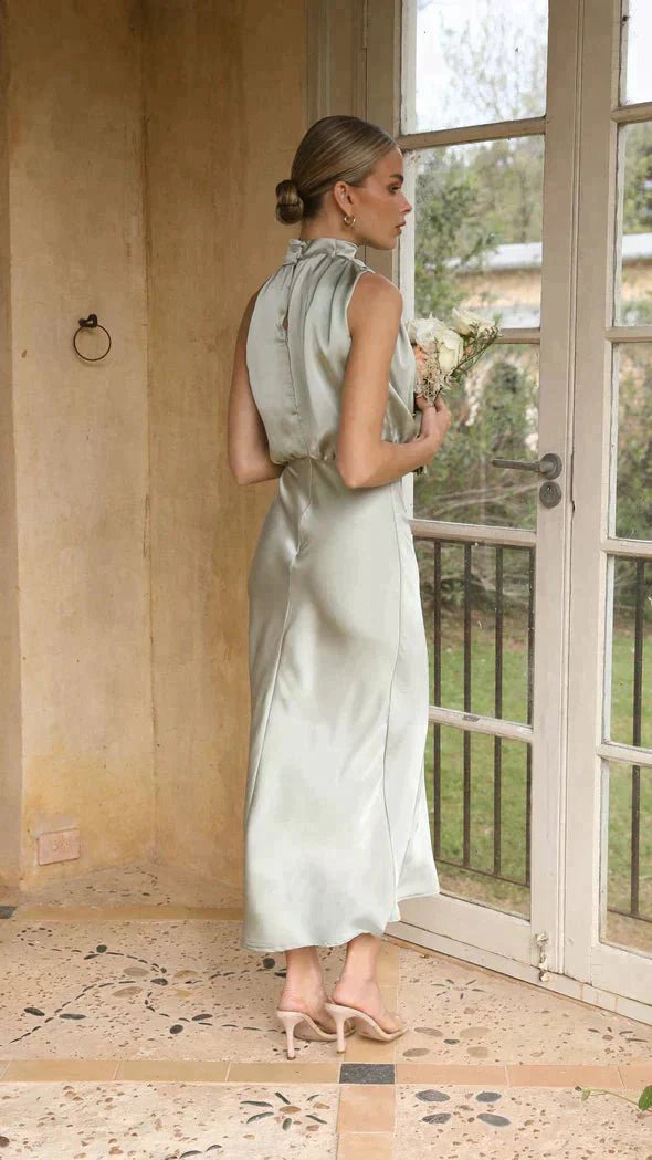 Formal Evening Dress Women Elegant Midi Fit Chic Style