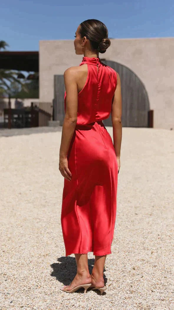 Formal Evening Dress Women Elegant Midi Fit Chic Style
