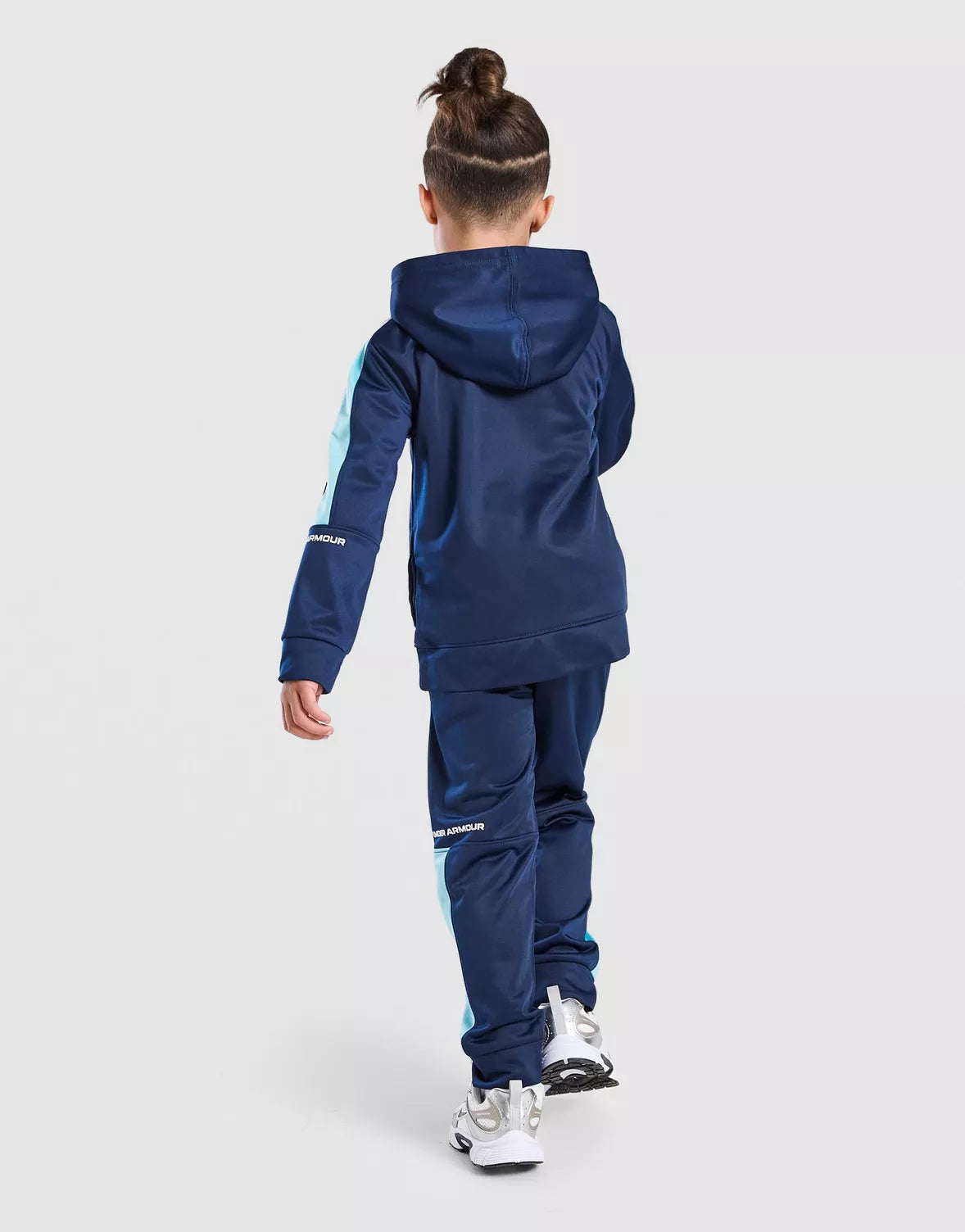 Survêtement en poly avec empiècements colorés et fermeture 1/4 zip pour enfants
