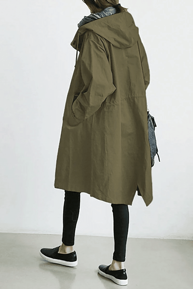 Long Coat Women Button Down Hooded Winter Coat