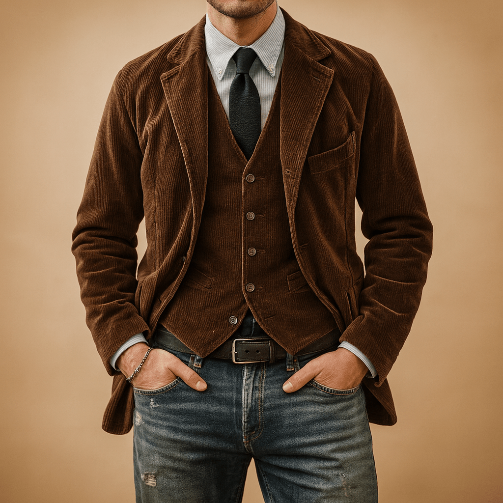 Men Jacket | Corduroy Design with Pockets for All Season