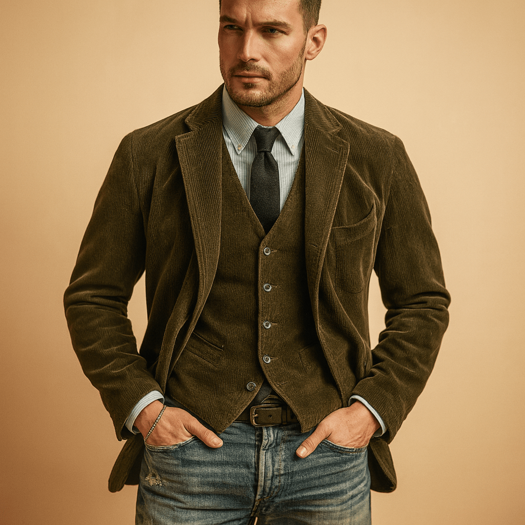 Men Jacket | Corduroy Design with Pockets for All Season