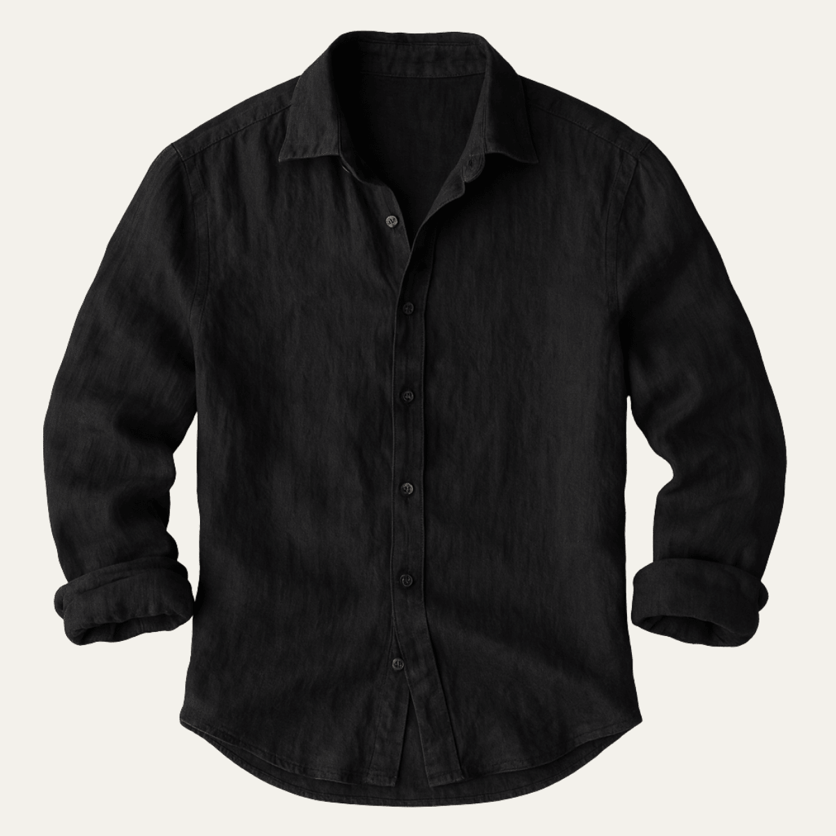 Men Shirt Long Sleeve Relaxed Fit Button Closure
