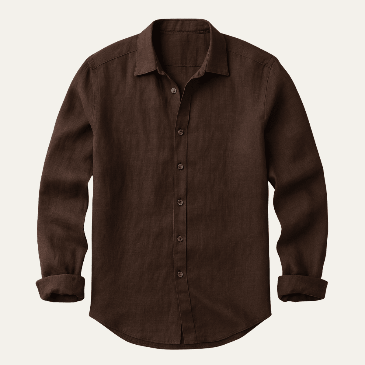 Men Shirt Long Sleeve Relaxed Fit Button Closure