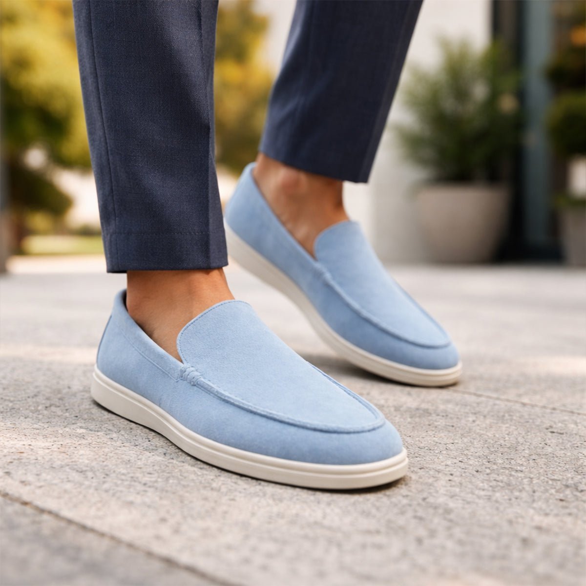 Men's Casual Slip-On Loafers — Rubber Sole Comfort