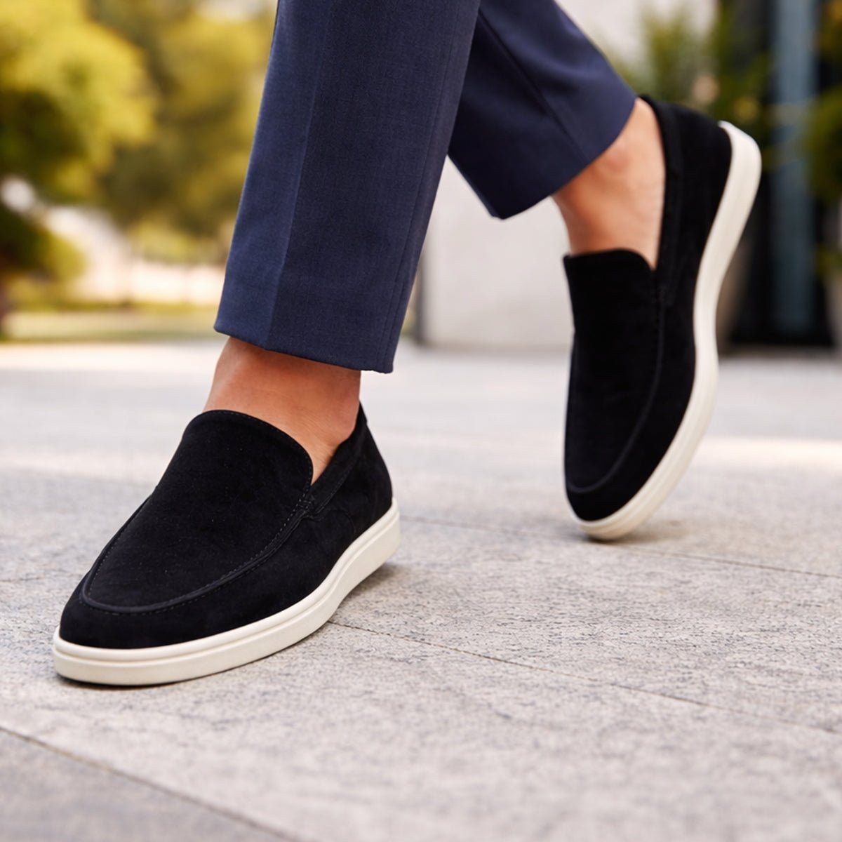 Men's Casual Slip-On Loafers — Rubber Sole Comfort