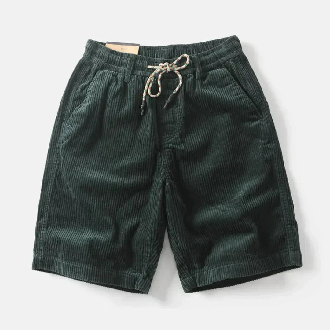 Men's Linen Shorts - Relaxed Fit Above Knee Elastic Waistband