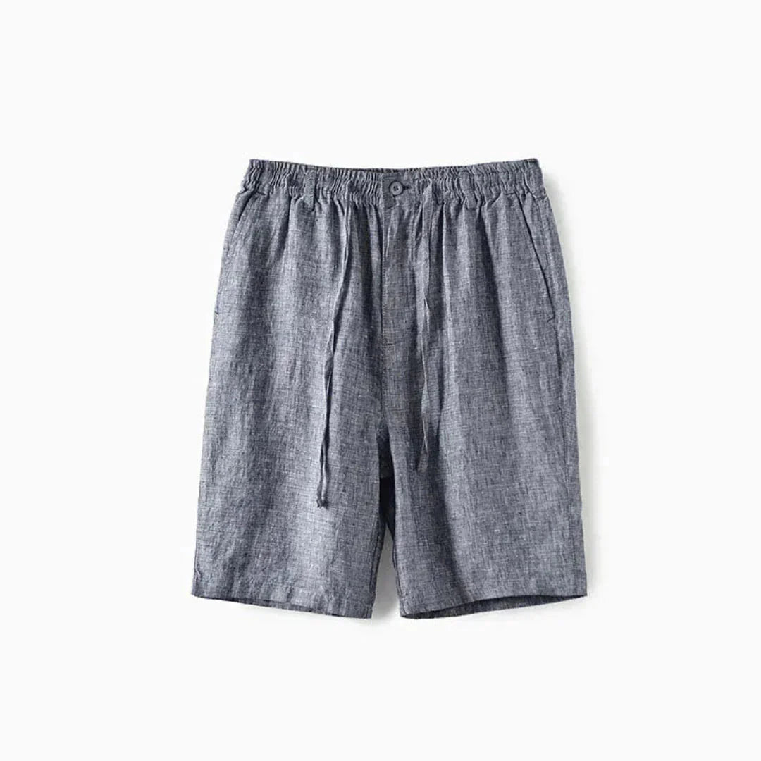 Men's Linen Shorts - Relaxed Fit Elasticated Drawstring Waistband