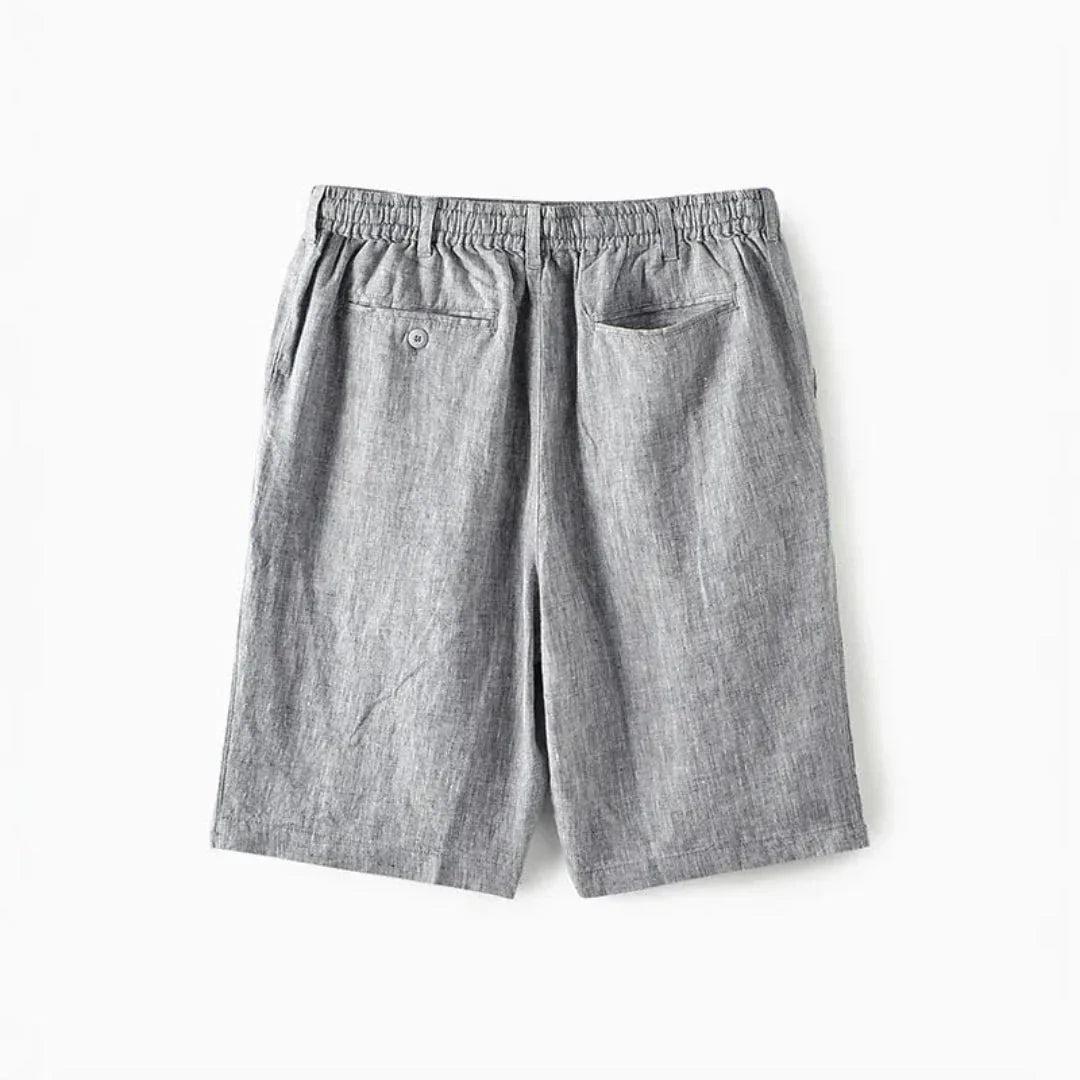 Men's Linen Shorts - Relaxed Fit Elasticated Drawstring Waistband