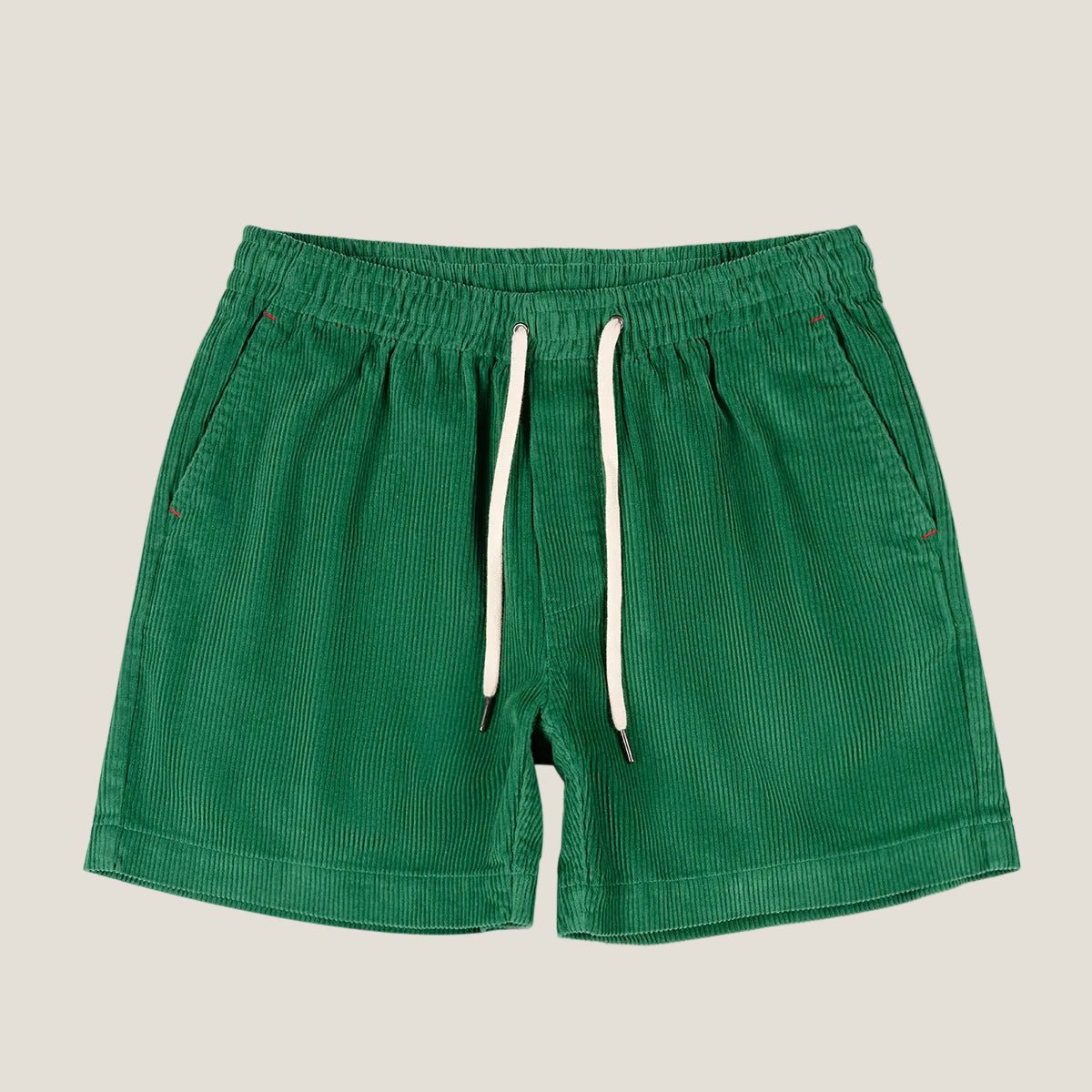 Men's Linen Shorts - Relaxed Fit Mid Length Elastic Waistband