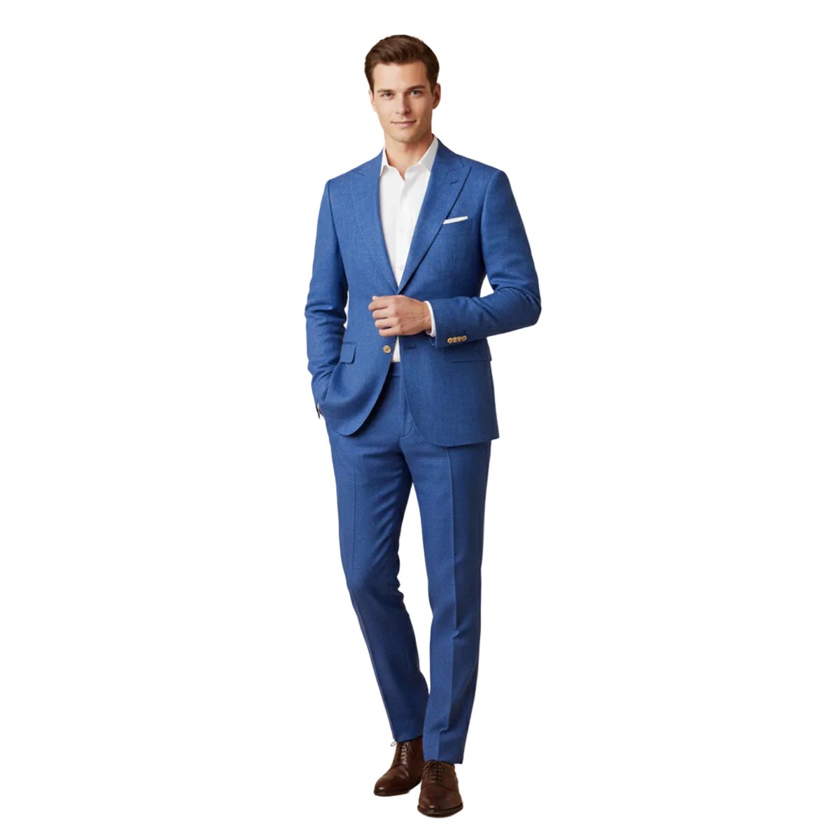 Men's Linen Suit - Tailored Fit Textured Jacket & Trousers