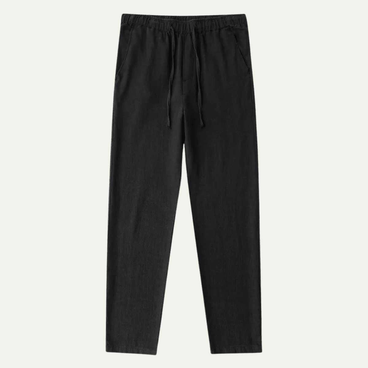 Men's Linen Trousers - Relaxed Fit Straight Leg Drawstring