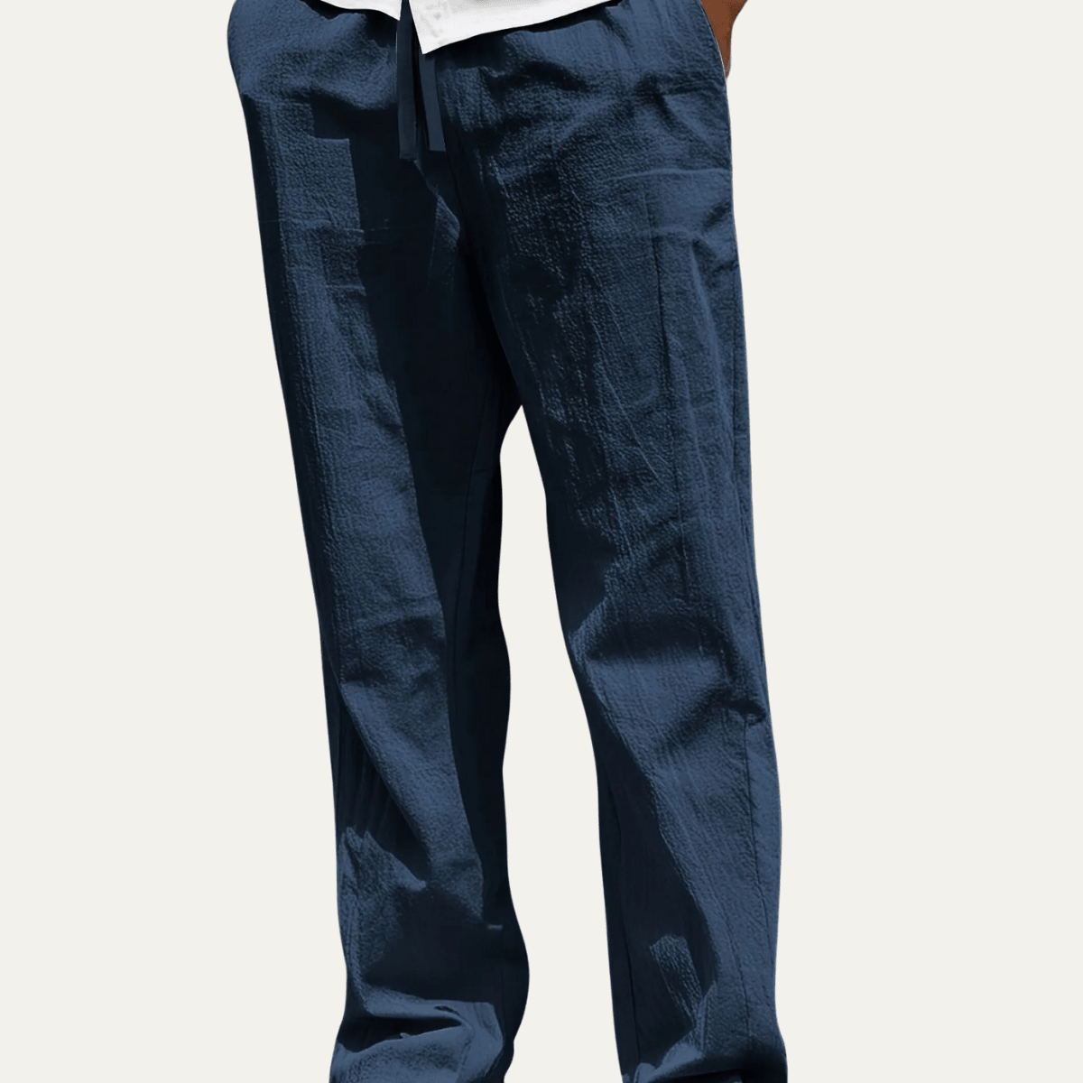 Men's Linen Trousers - Tapered Fit Shaped Leg Design