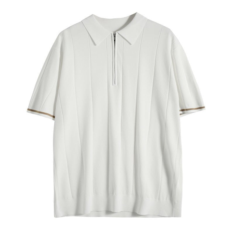 Men's Polo Shirt — Regular Fit Short Sleeve Quarter-Zip Closure
