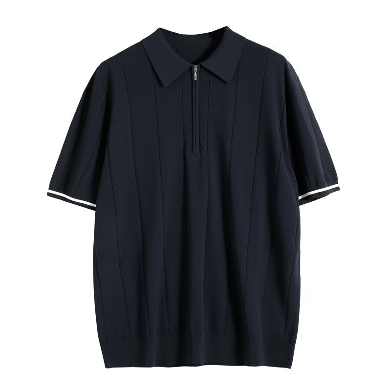 Men's Polo Shirt — Regular Fit Short Sleeve Quarter-Zip Closure