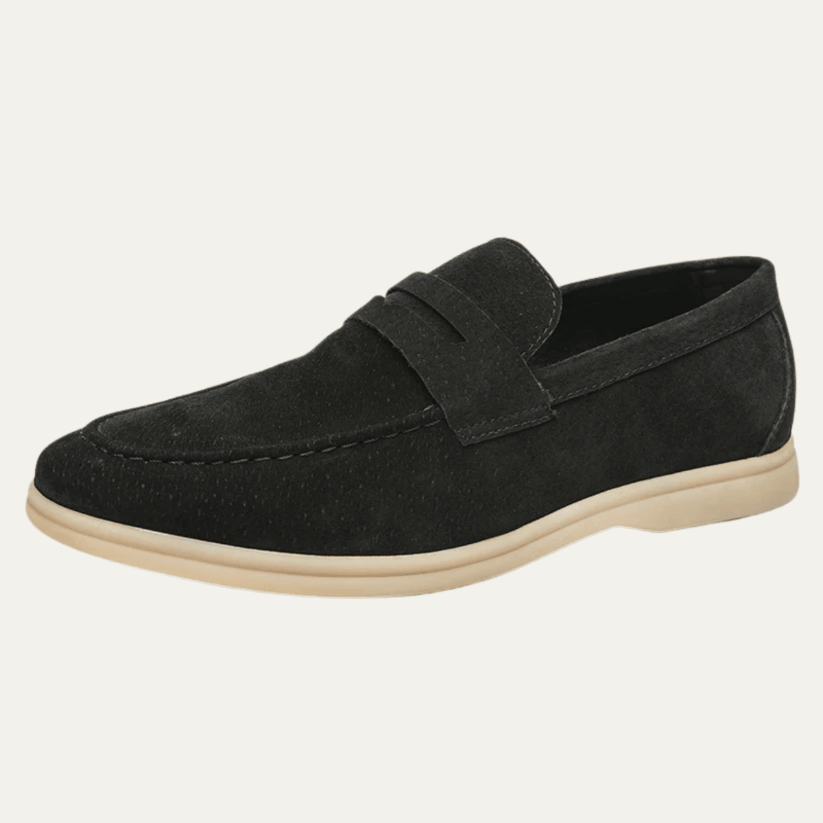 Men's Slip-On Loafers — Low Sole & Stitched Detail