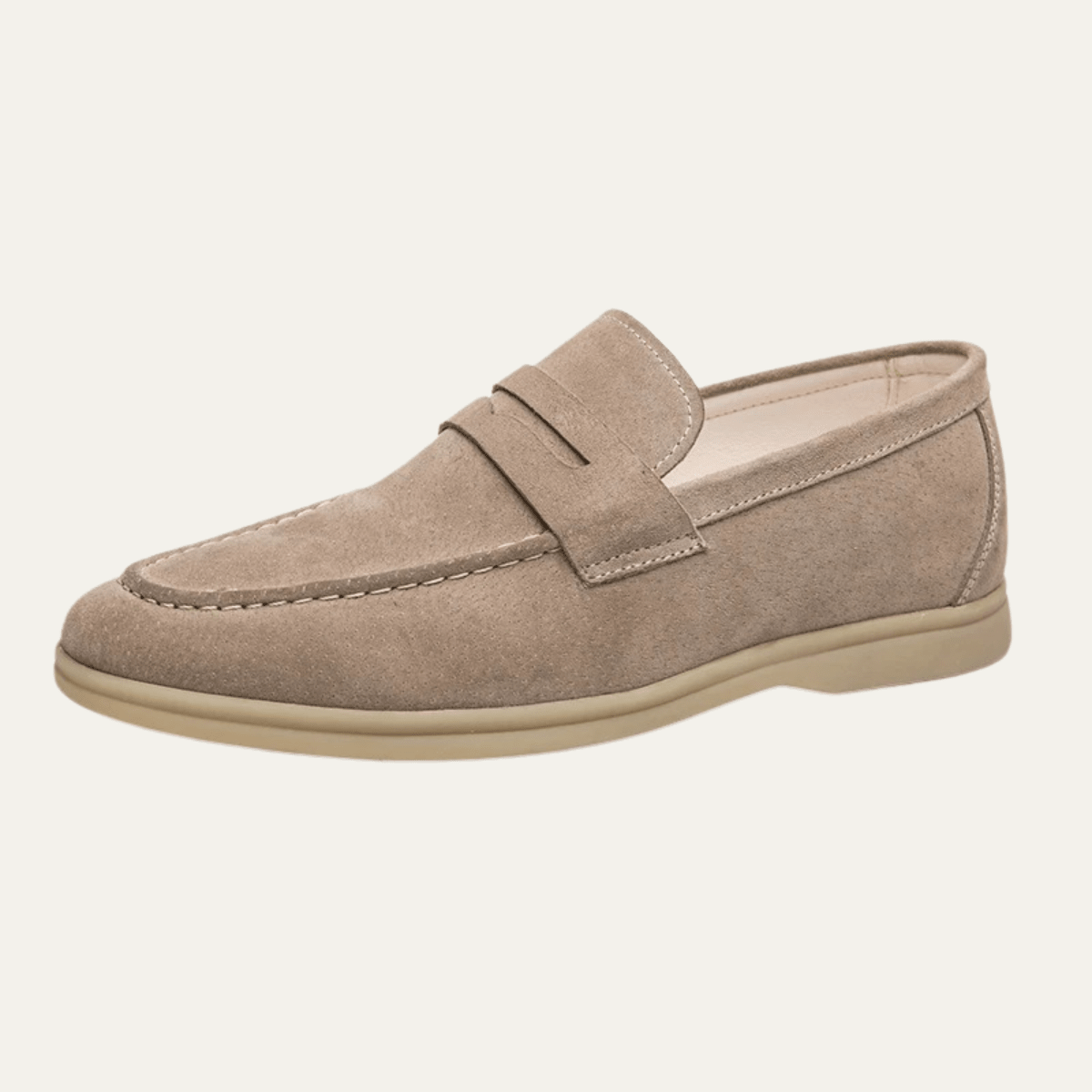 Men's Slip-On Loafers — Low Sole & Stitched Detail