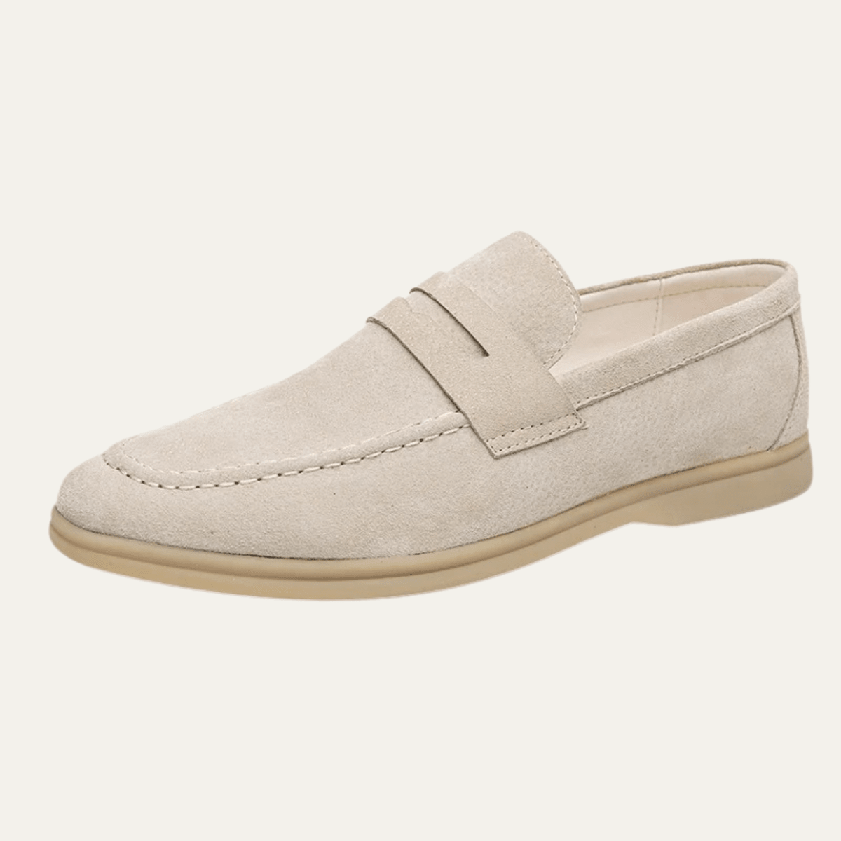 Men's Slip-On Loafers — Low Sole & Stitched Detail