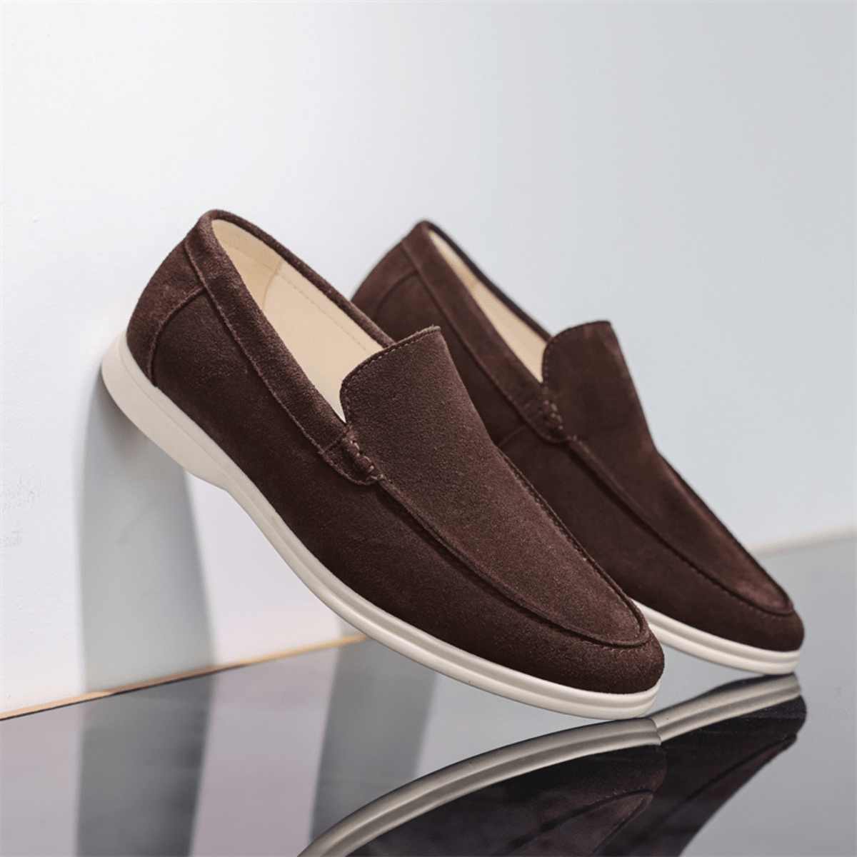 Men's Slip-On Loafers — Stitched Detail Smart-Casual
