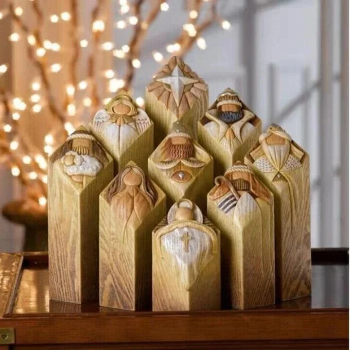9pcs Heaven Nativity Tree Pillar Statues | Filindra