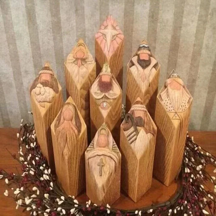 9pcs Heaven Nativity Tree Pillar Statues | Filindra