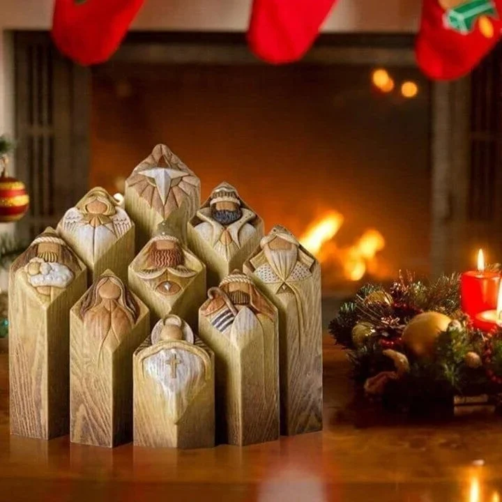9pcs Heaven Nativity Tree Pillar Statues | Filindra