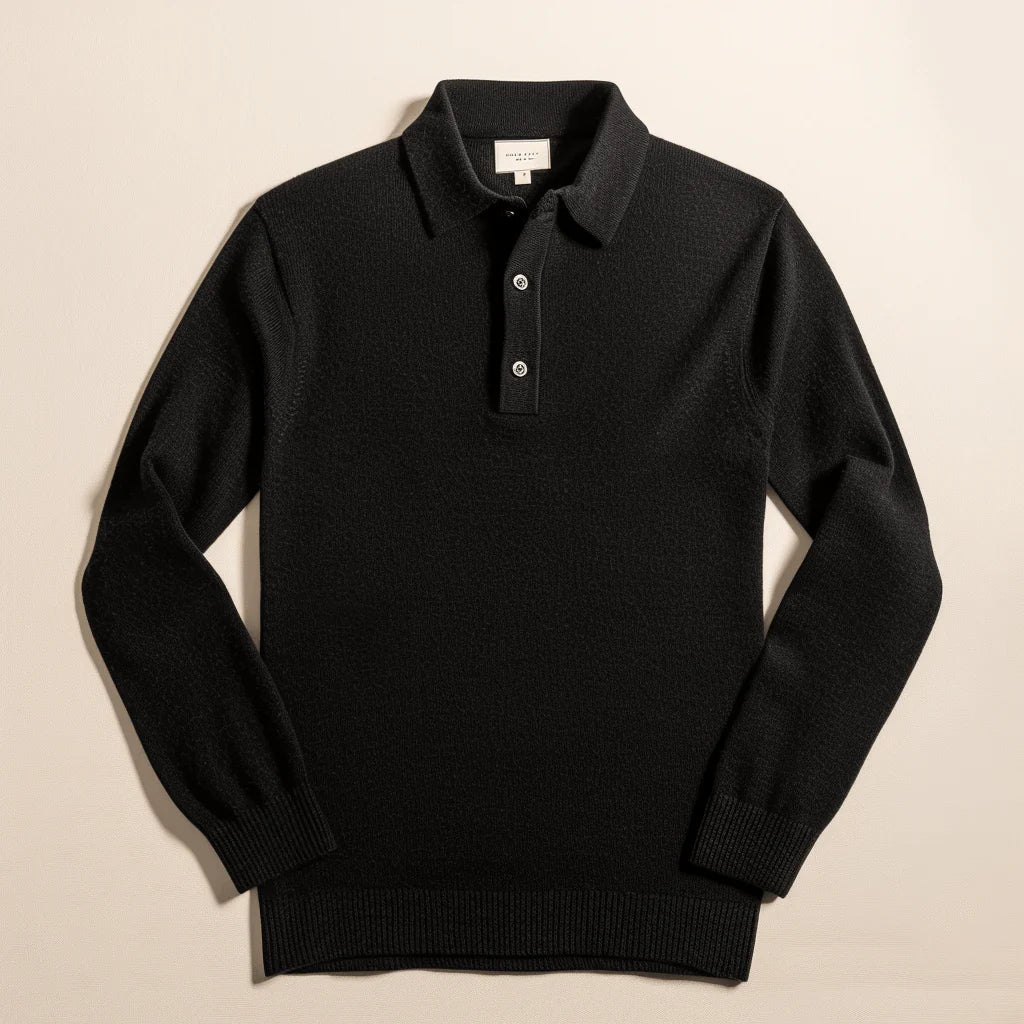 Polo Knit Sweater Men Long Sleeve Casual Pullover