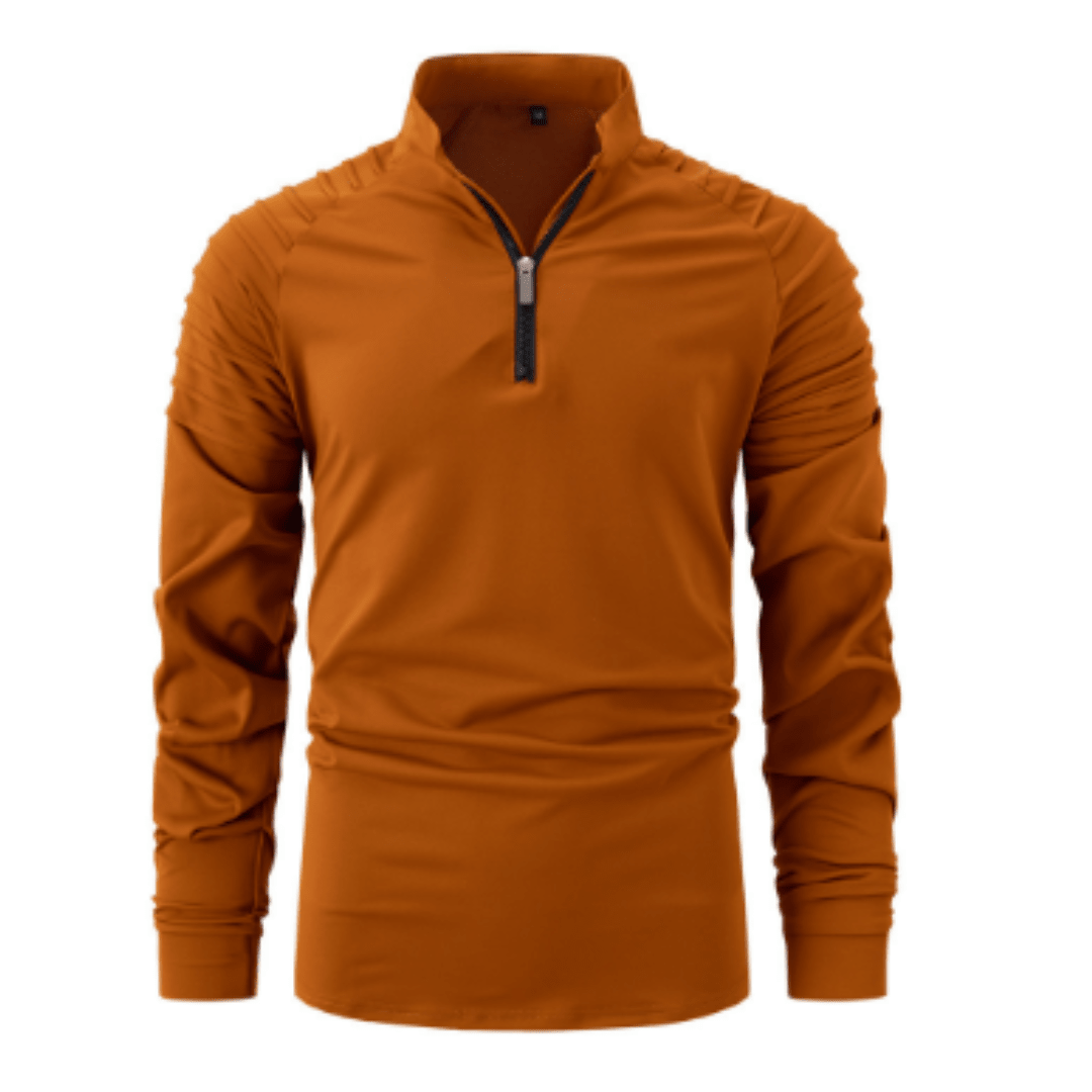 Quarter Zip Polo Shirt Men Stylish Casual Sweater