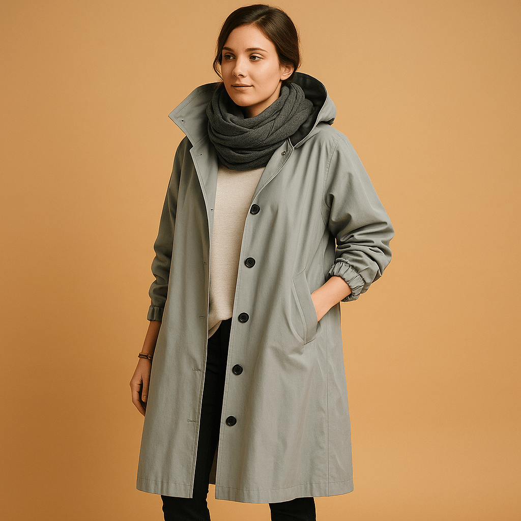 Raincoat Women Long Waterproof Design with Adjustable Waist