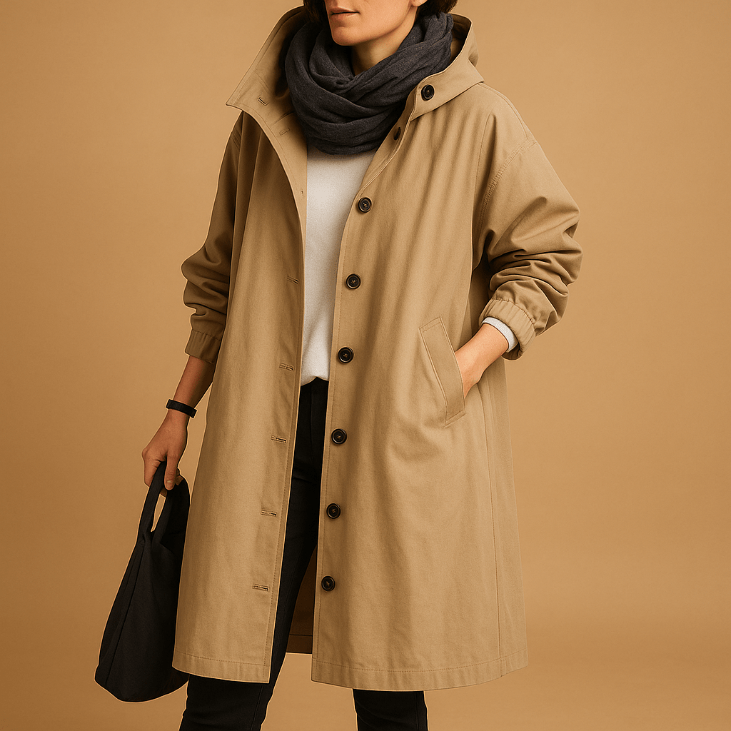 Raincoat Women Long Waterproof Design with Adjustable Waist