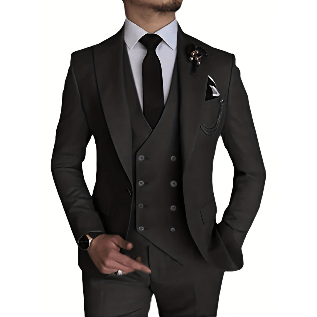 Suit Men Double Breasted Formal Fit Elegant Look