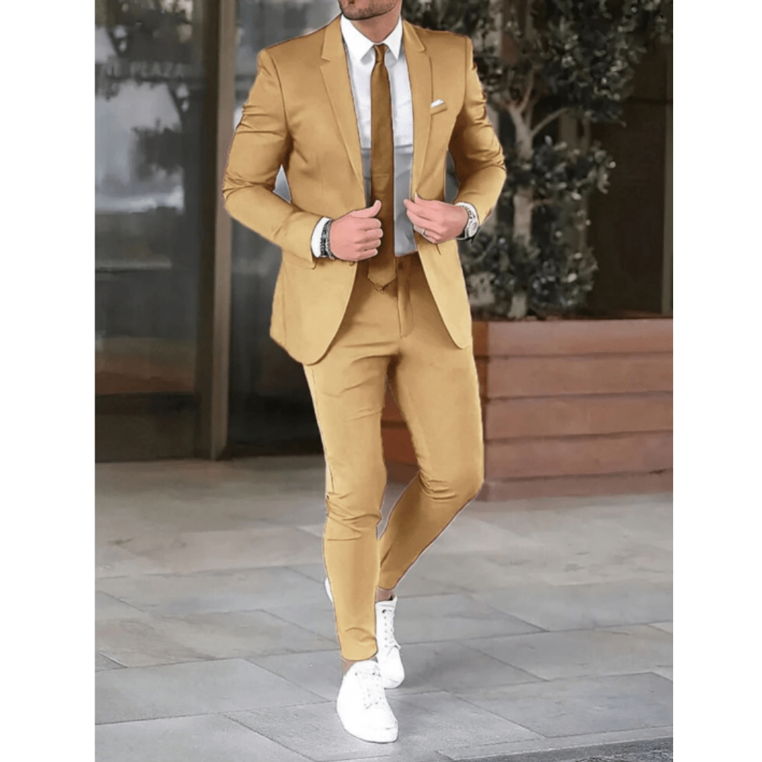 Suit Set Men Classic 2 Piece Wedding Guest Modern Fit