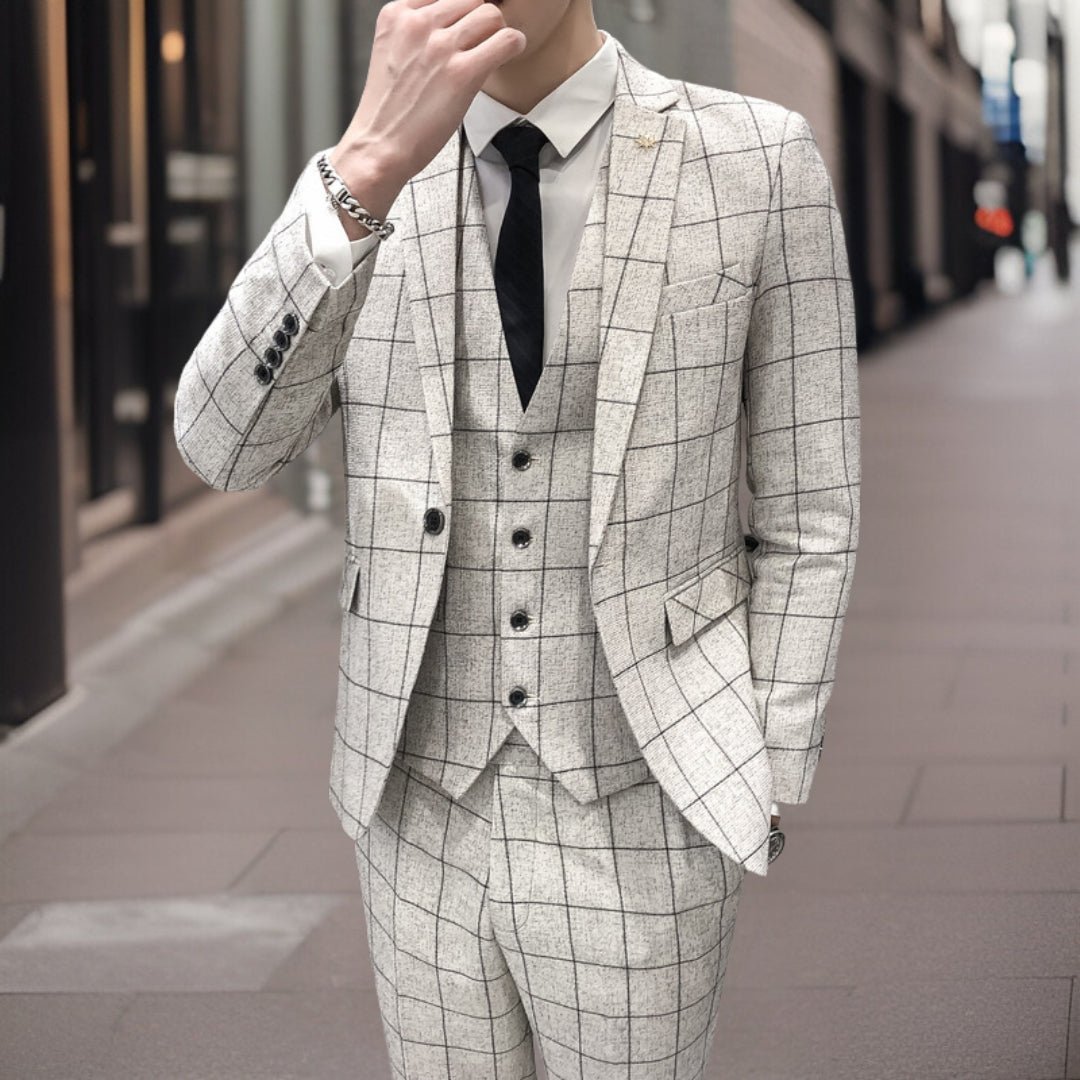 Suit Set Men Classic Slim Fit Formal Style