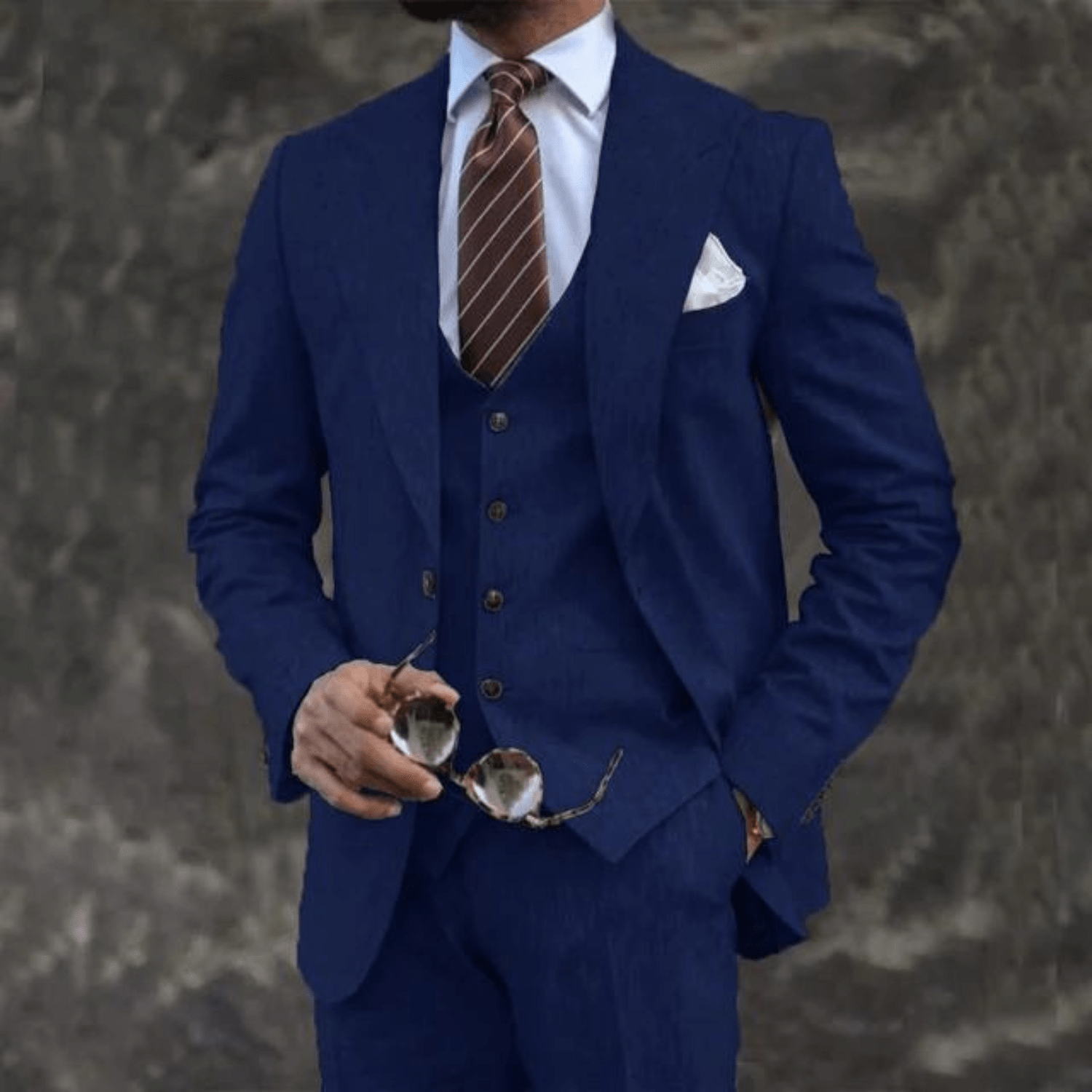 Suit Set Men Lightweight Tailored Fit Formal Style