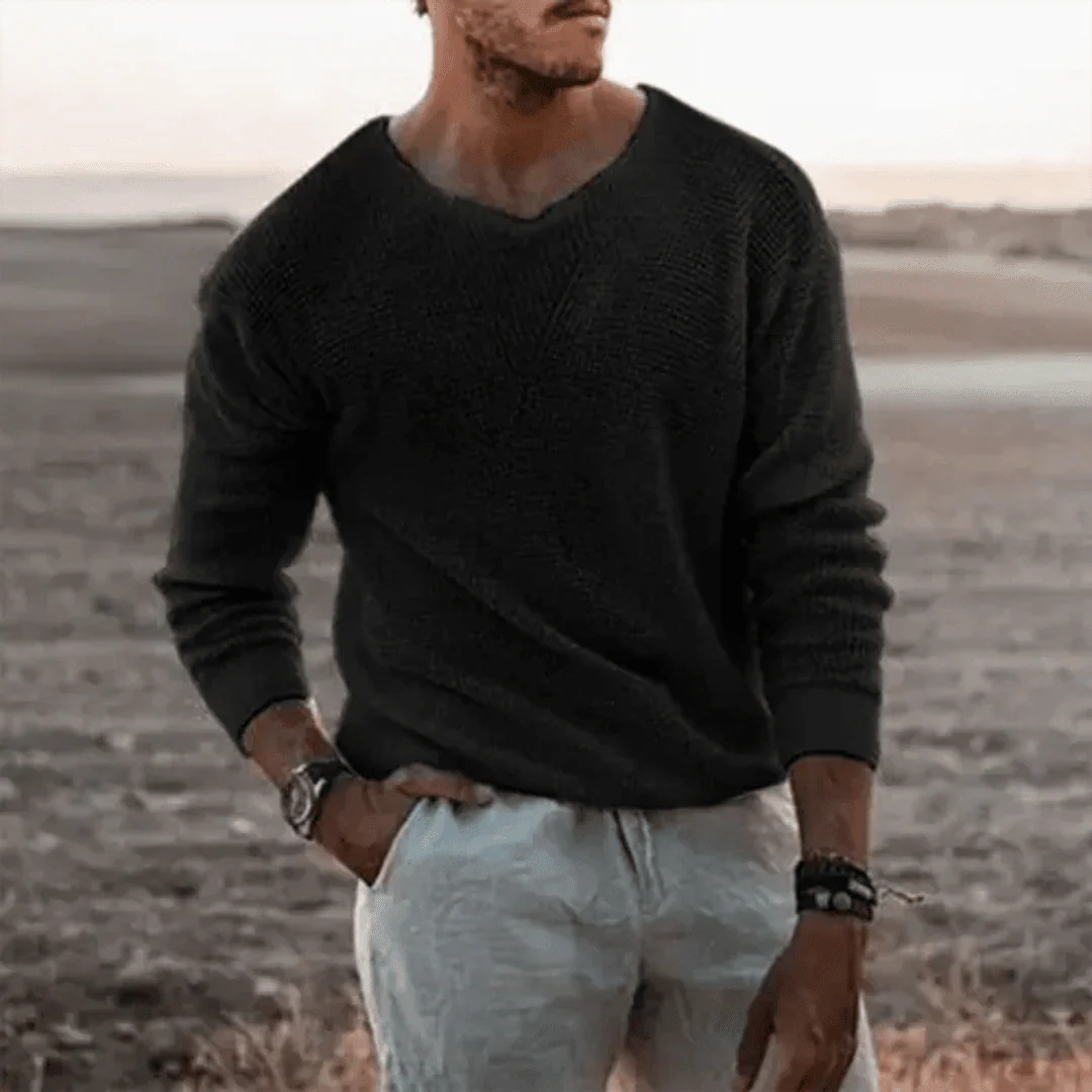 Sweater Men Warm Long-Sleeved Classic Knit Pullover