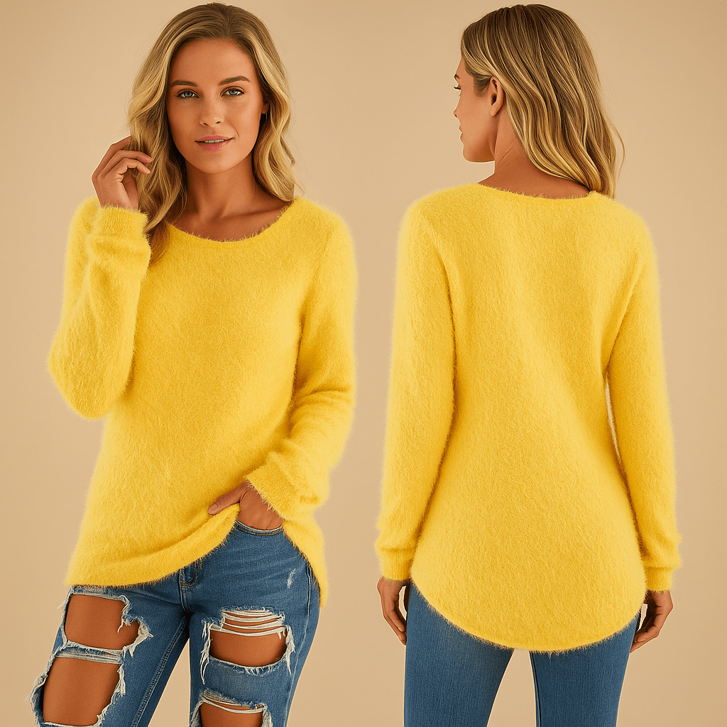 Sweater Women Lightweight Knitted Design with Relaxed Fit Round Neck