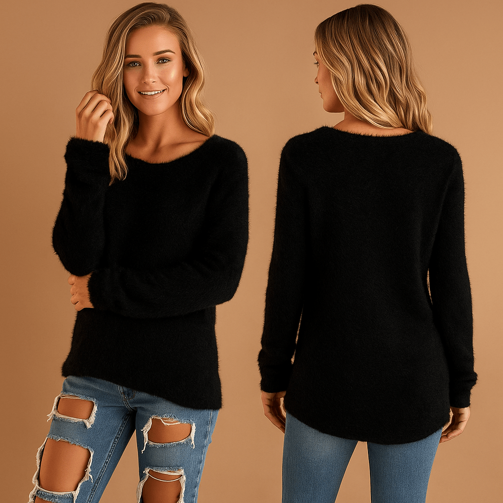 Sweater Women Lightweight Knitted Design with Relaxed Fit Round Neck