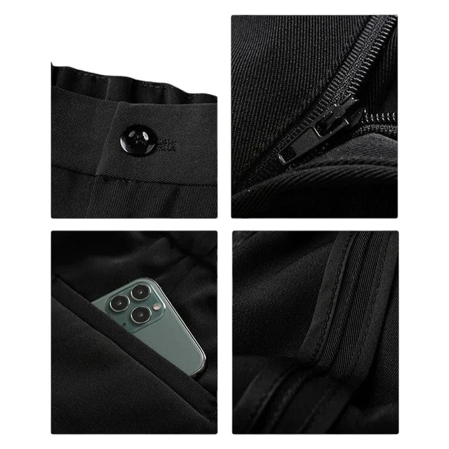Trousers Men Formal Draped Design Relaxed Tailored Fit