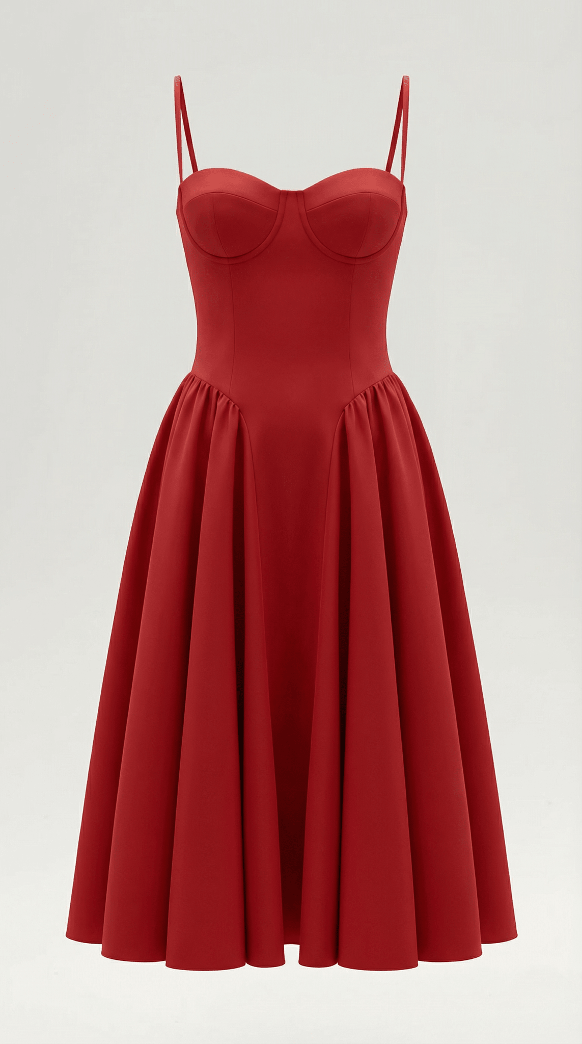 Women Midi Dress Corset Fit Sweetheart Neckline Design