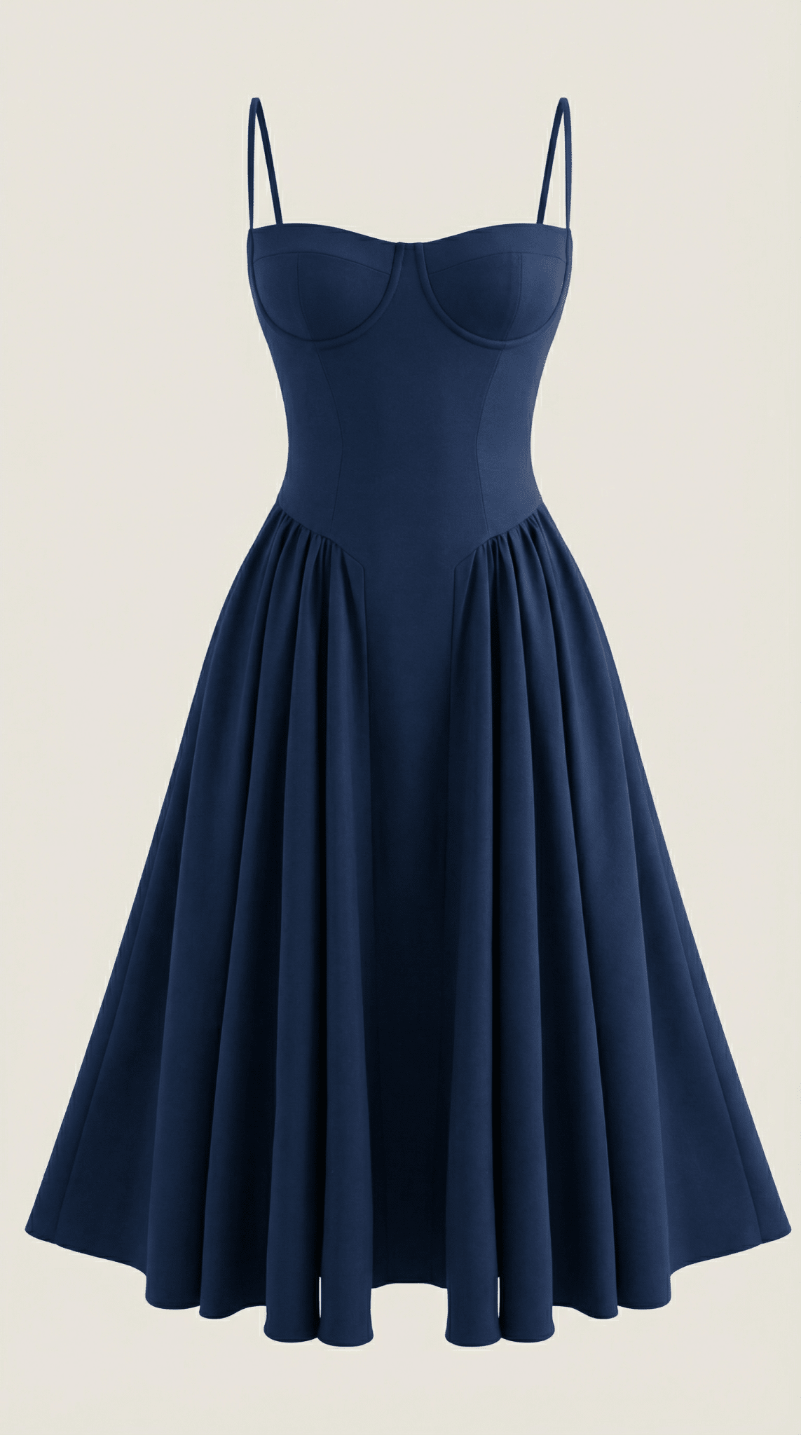 Women Midi Dress Corset Fit Sweetheart Neckline Design