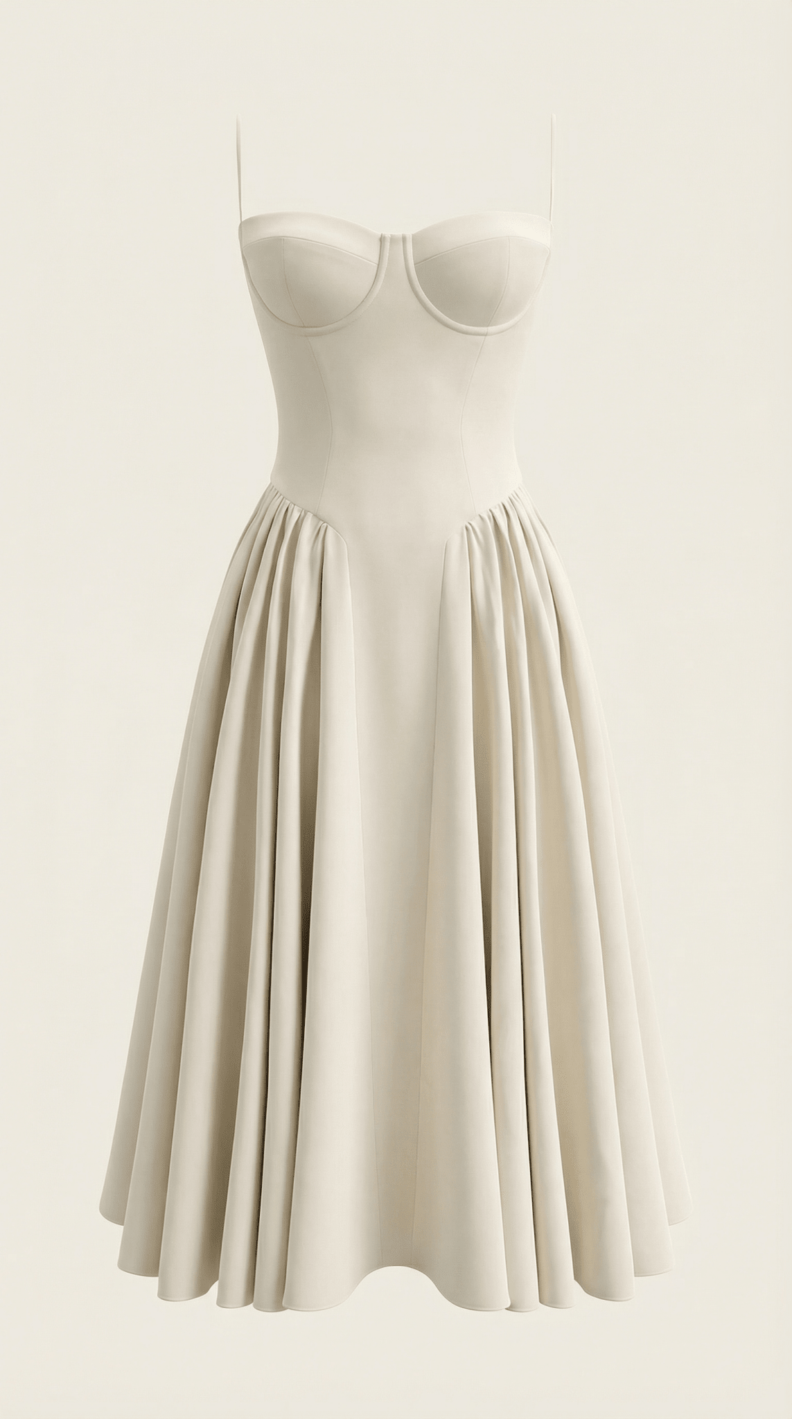 Women Midi Dress Corset Fit Sweetheart Neckline Design