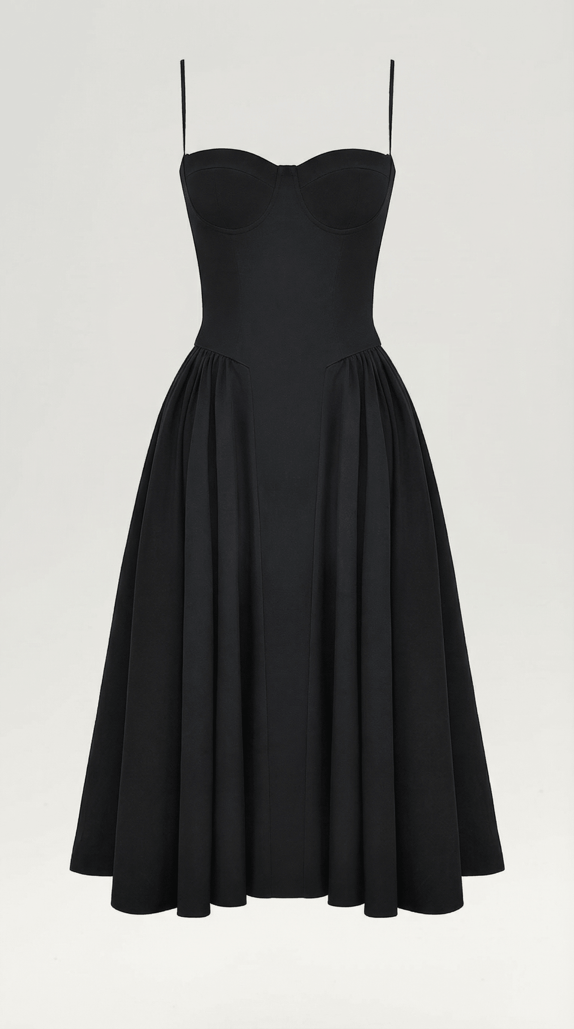 Women Midi Dress Corset Fit Sweetheart Neckline Design