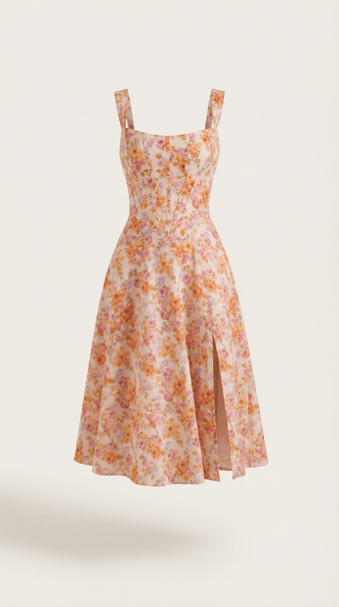 Women Midi Dress Sweetheart Neckline A-Line Silhouette