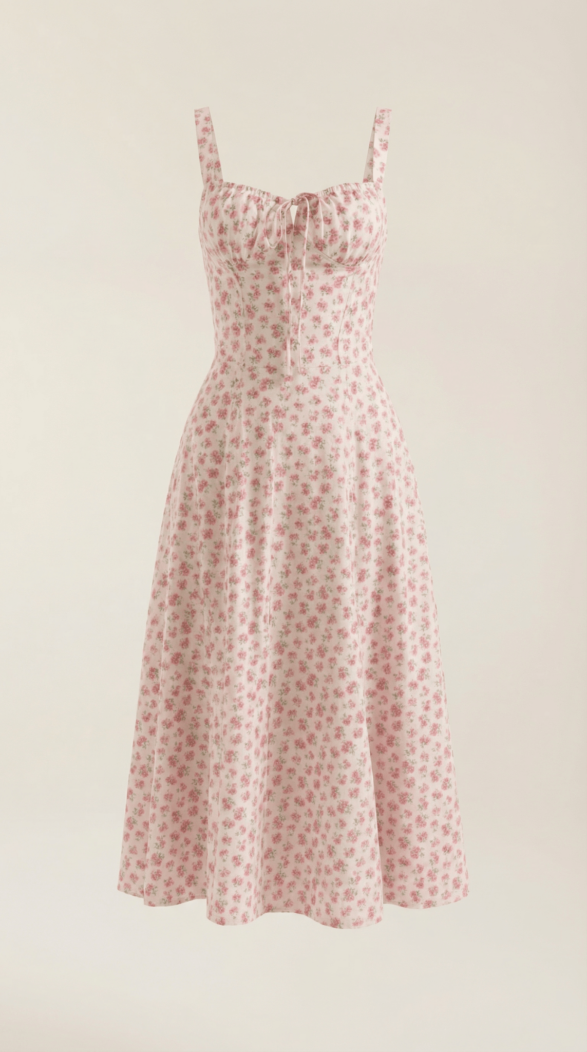 Women Midi Dress Sweetheart Neckline Lace-Up Front Detail