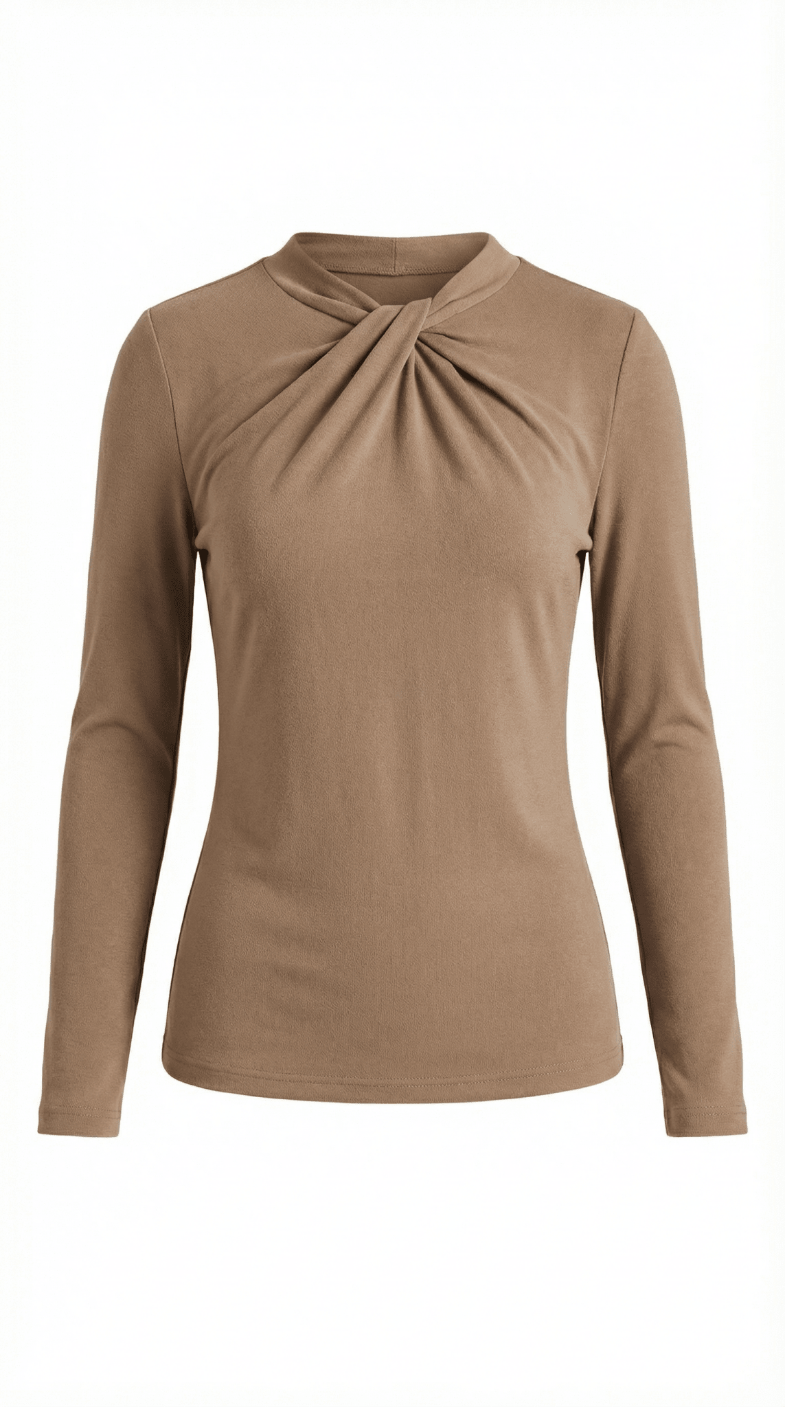 Women's Blouse — Long Sleeve Stand-Up Collar Regular Fit