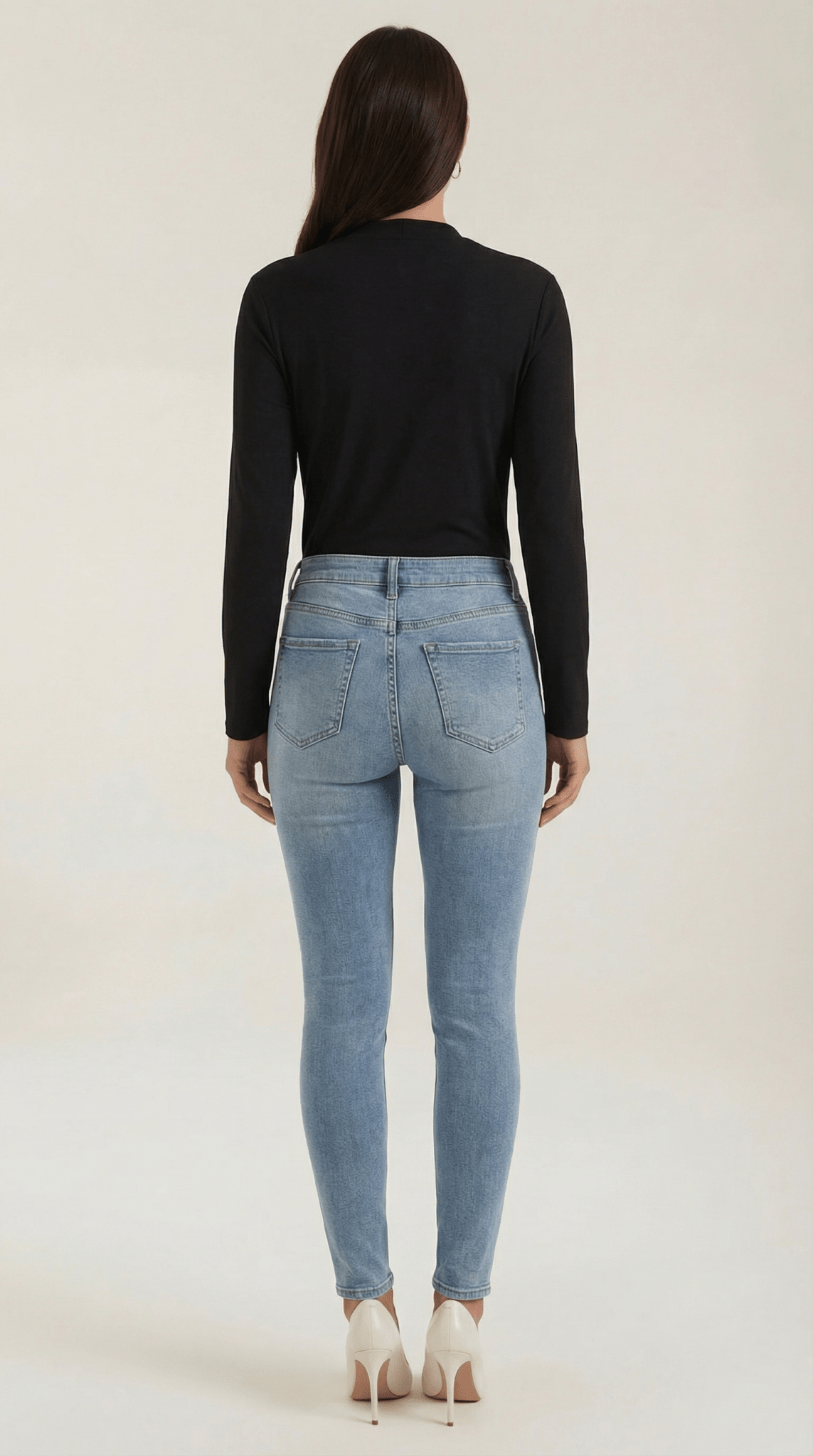 Women's Blouse — Long Sleeve Stand-Up Collar Regular Fit