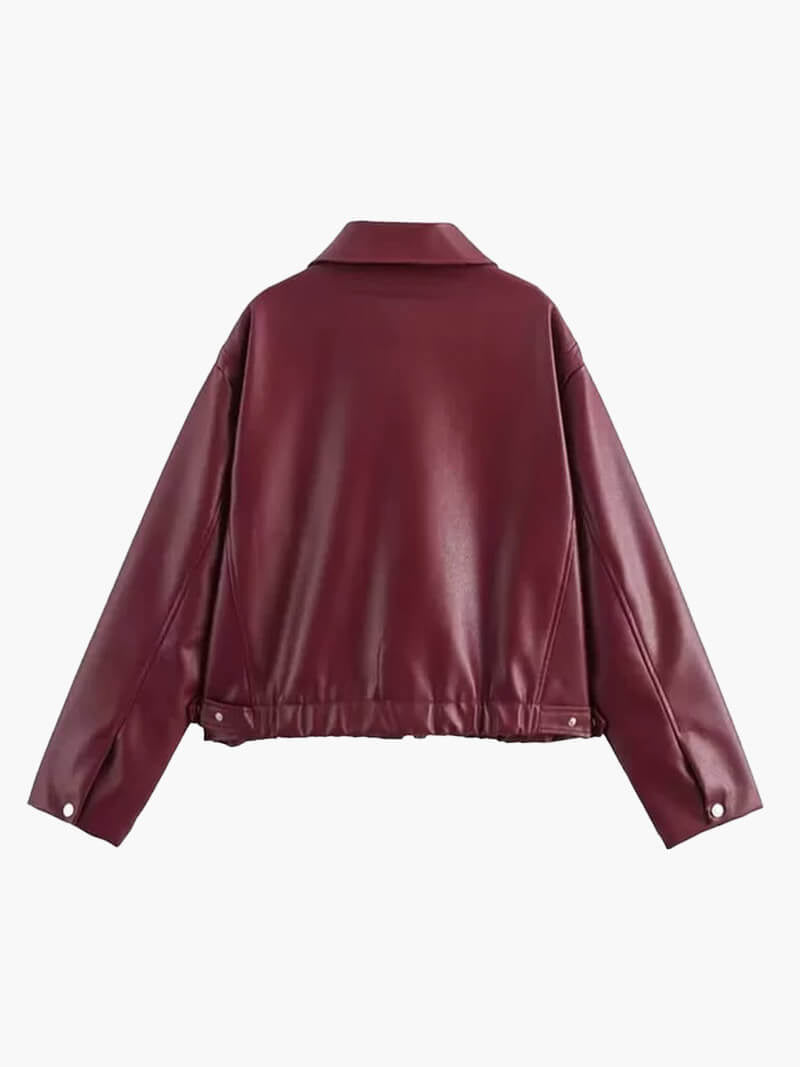 Women's Jacket — Front Zipper Closure Collared Neckline