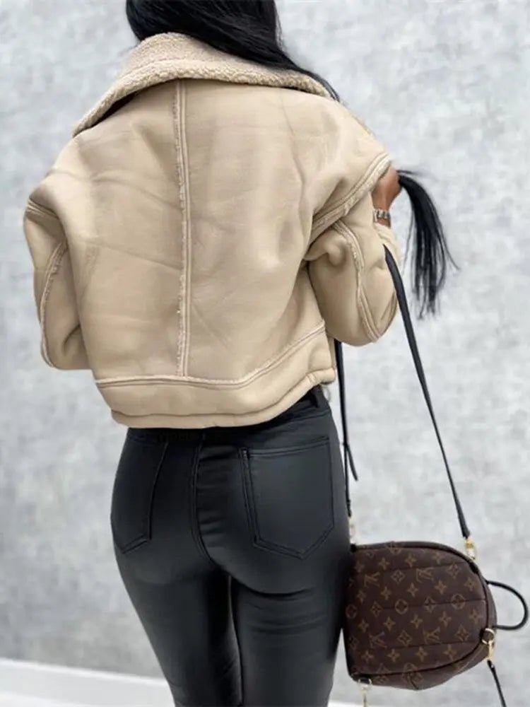Women's Jacket — Front Zipper Closure With Fleece Lining
